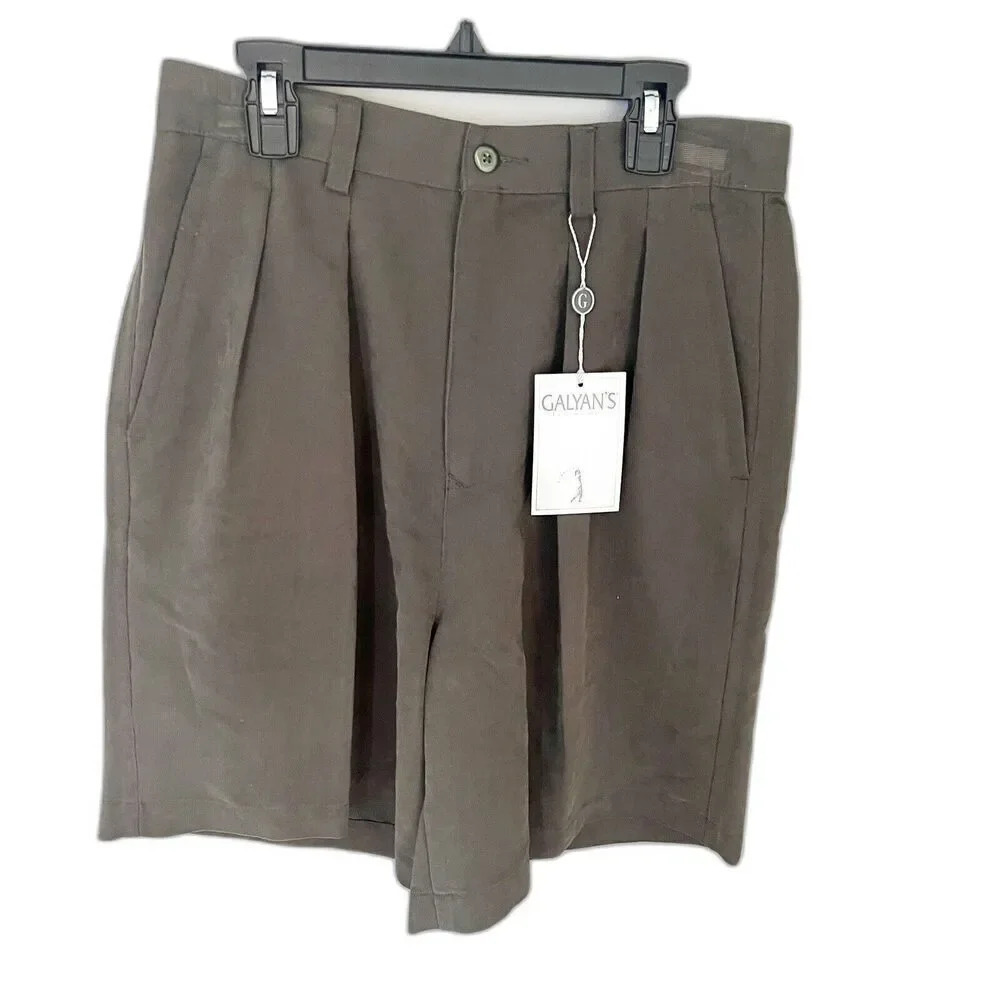 Vintage 90s Galyans Women’s Golf Shorts 8 NWT Dark Green Pleated Bermuda High